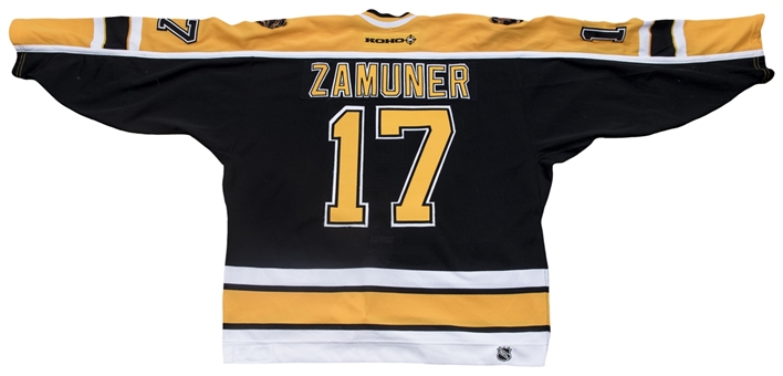2002-2003 Rob Zamuner Game Used Boston Bruins Black Jersey (NHL/MeiGray)